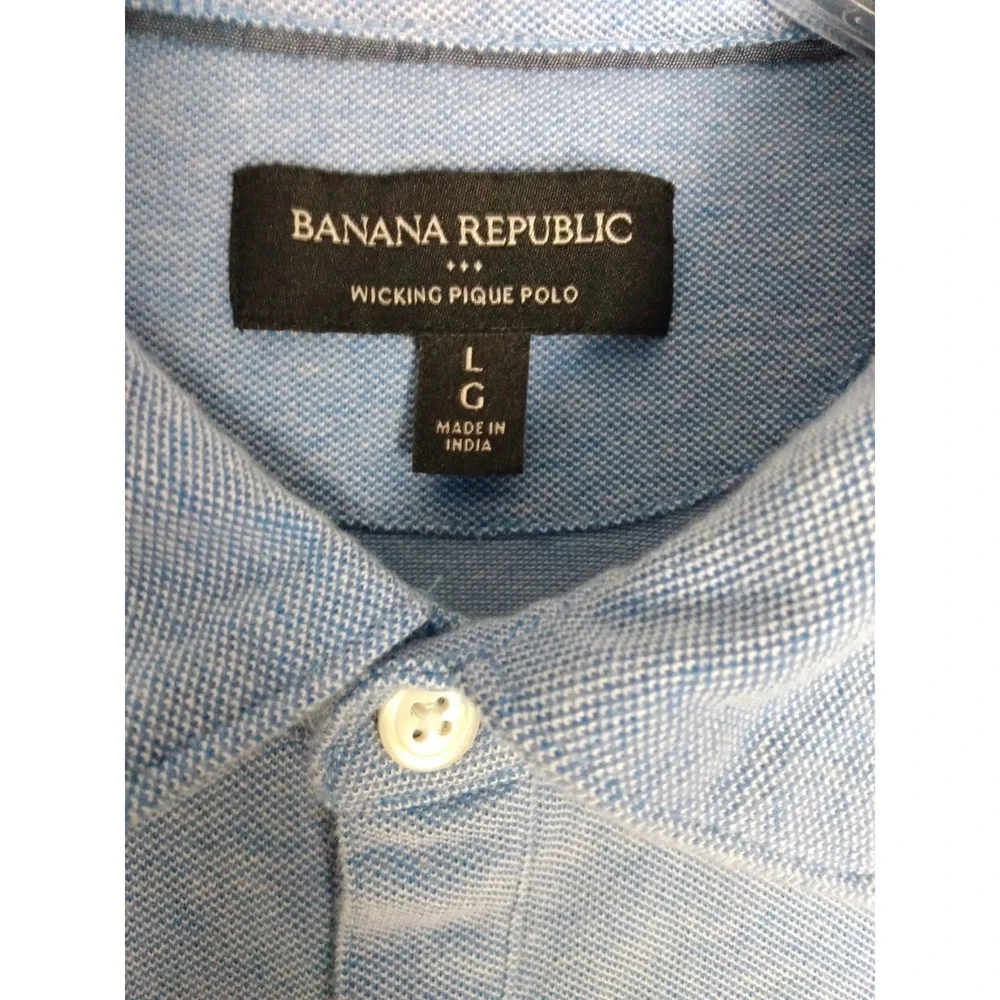 Banana Republic Blue Men Pique‎ Polo Shirt Casual Size L